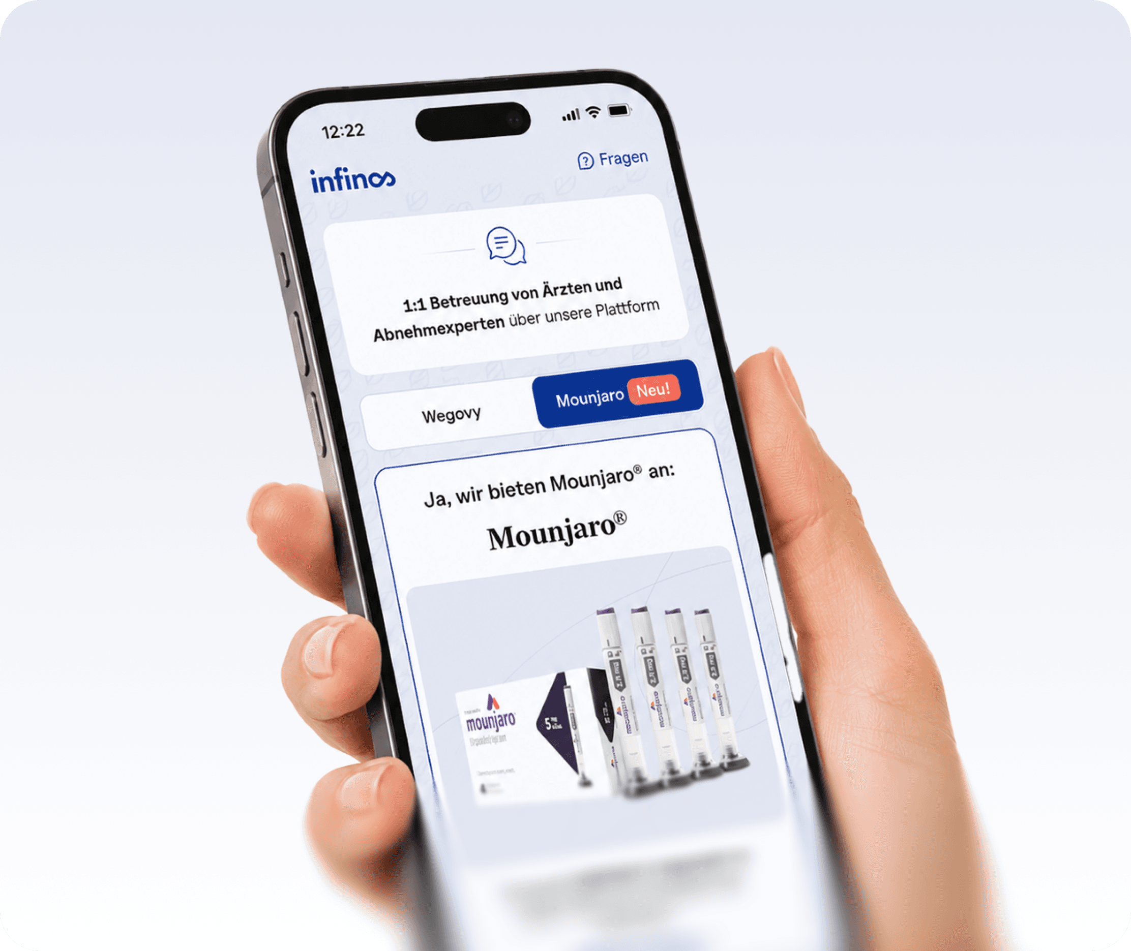 Smartphone zeigt den individuellen Behandlungsplan